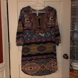Multicolor Dress with 3/4 Sleeves